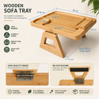 Bamboo Sofa Arm Tray with Rotating Phone Holder-2