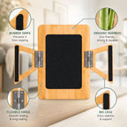 Bamboo Sofa Arm Tray with Rotating Phone Holder-3