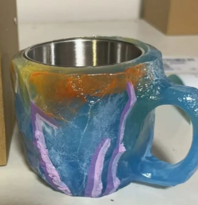 400 ml Kaffeetassen aus Mineralharz mit Henkel, elegante Tassen in Mineral-Kristall-Optik für Arbeitsplatz, Wohndekoration, Weihnachtsgeschenk, Küchenhelfer