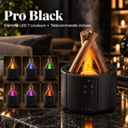 Diffuseur Pro Black — 6 couleurs de flamme LED