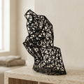 Sculpture Le Penseur noire sur travertin